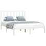 Solid white pine wood bed frame 140x190 cm by vidaXL, Beds and slatted bases - Ref: Foro24-3105141, Price: 117,59 €, Discount: %