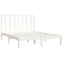 Solid white pine wood bed frame 140x190 cm by vidaXL, Beds and slatted bases - Ref: Foro24-3105141, Price: 117,59 €, Discount: %