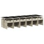 Set comedor jardín y cojines 13 pzas ratán sintético gris claro