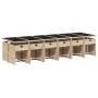 Set comedor de jardín con cojines 13 pzas ratán sintético beige