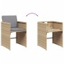Set comedor de jardín con cojines 13 pzas ratán sintético beige