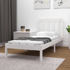 Estructura de cama madera maciza de pino blanca 100x200 cm