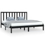 Estructura de cama de madera maciza de pino negra 200x200 cm de vidaXL, Camas y somieres - Ref: Foro24-3105184, Precio: 155,2...