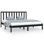 Solid black pine wood bed frame 200x200 cm by vidaXL, Beds and slatted bases - Ref: Foro24-3105184, Price: 153,38 €, Discount: %