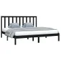Solid black pine wood bed frame 200x200 cm by vidaXL, Beds and slatted bases - Ref: Foro24-3105184, Price: 153,38 €, Discount: %