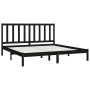Estructura de cama de madera maciza de pino negra 200x200 cm de vidaXL, Camas y somieres - Ref: Foro24-3105184, Precio: 155,2...