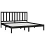 Solid black pine wood bed frame 200x200 cm by vidaXL, Beds and slatted bases - Ref: Foro24-3105184, Price: 153,38 €, Discount: %