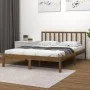 Estructura de cama madera maciza de pino marrón miel 200x200 cm de vidaXL, Camas y somieres - Ref: Foro24-3105094, Precio: 15...