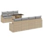 Conjunto de sofá de jardín con cojín 8 pcs beige y gris claro