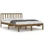 Estructura de cama madera maciza de pino marrón miel 200x200 cm de vidaXL, Camas y somieres - Ref: Foro24-3105094, Precio: 15...