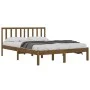 Estructura de cama madera maciza de pino marrón miel 200x200 cm de vidaXL, Camas y somieres - Ref: Foro24-3105094, Precio: 15...