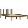 Estructura de cama madera maciza de pino marrón miel 200x200 cm de vidaXL, Camas y somieres - Ref: Foro24-3105094, Precio: 15...