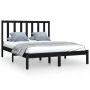Solid black pine wood bed frame 140x190 cm by vidaXL, Beds and slatted bases - Ref: Foro24-3105144, Price: 157,01 €, Discount: %