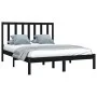 Solid black pine wood bed frame 140x190 cm by vidaXL, Beds and slatted bases - Ref: Foro24-3105144, Price: 157,01 €, Discount: %