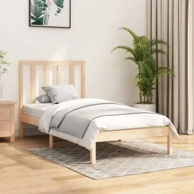 Solid pine wood bed frame 90x200 cm by vidaXL, Beds and slatted bases - Ref: Foro24-3105145, Price: 78,00 €, Discount: %