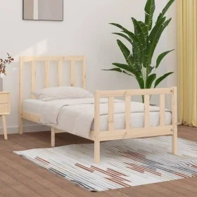Estructura de cama madera maciza 90x190 cm de vidaXL, Camas y somieres - Ref: Foro24-3105190, Precio: 88,89 €, Descuento: %