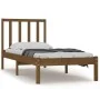 Solid pine wood bed frame honey brown 100x200 cm by vidaXL, Beds and slatted bases - Ref: Foro24-3105064, Price: 99,39 €, Dis...