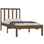 Solid pine wood bed frame honey brown 100x200 cm by vidaXL, Beds and slatted bases - Ref: Foro24-3105064, Price: 99,39 €, Dis...