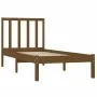 Solid pine wood bed frame honey brown 100x200 cm by vidaXL, Beds and slatted bases - Ref: Foro24-3105064, Price: 99,39 €, Dis...