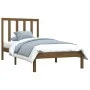 Solid pine wood bed frame honey brown 100x200 cm by vidaXL, Beds and slatted bases - Ref: Foro24-3105153, Price: 98,53 €, Dis...