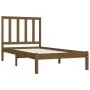 Solid pine wood bed frame honey brown 100x200 cm by vidaXL, Beds and slatted bases - Ref: Foro24-3105153, Price: 98,53 €, Dis...
