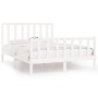 Weißer Massivholzbettrahmen 140x190 cm von vidaXL, Betten und Lattenroste - Ref: Foro24-3105206, Preis: 134,83 €, Rabatt: %