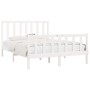 Weißer Massivholzbettrahmen 140x190 cm von vidaXL, Betten und Lattenroste - Ref: Foro24-3105206, Preis: 134,83 €, Rabatt: %