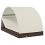 Tumbona 2 personas toldo redondo ratán PE marrón 211x112x140 cm de vidaXL, Tumbonas - Ref: Foro24-319653, Precio: 288,04 €