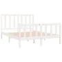 Small double bed frame white solid wood 120x190cm by vidaXL, Beds and slatted bases - Ref: Foro24-3105196, Price: 123,47 €, D...
