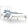 Estructura de cama madera maciza de pino blanca 100x200 cm de vidaXL, Camas y somieres - Ref: Foro24-3105151, Precio: 94,14 €...
