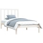 Estructura de cama madera maciza de pino blanca 100x200 cm de vidaXL, Camas y somieres - Ref: Foro24-3105151, Precio: 95,29 €...