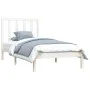 Estructura de cama madera maciza de pino blanca 100x200 cm de vidaXL, Camas y somieres - Ref: Foro24-3105151, Precio: 94,14 €...
