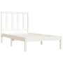 Estructura de cama madera maciza de pino blanca 100x200 cm de vidaXL, Camas y somieres - Ref: Foro24-3105151, Precio: 95,29 €...