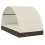 Tumbona 2 personas toldo redondo ratán PE marrón 211x112x140 cm de vidaXL, Tumbonas - Ref: Foro24-319653, Precio: 288,04 €