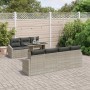 Conjunto de sofá de jardín 8 pcs Gris claro 100 x 55 x 73 cm