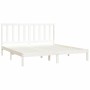 Solid white pine wood bed frame 200x200 cm by vidaXL, Beds and slatted bases - Ref: Foro24-3105181, Price: 134,53 €, Discount: %