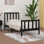 Black single solid wood bed frame 75x190 cm by vidaXL, Beds and slatted bases - Ref: Foro24-3105189, Price: 118,70 €, Discoun...