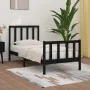 Black single solid wood bed frame 75x190 cm by vidaXL, Beds and slatted bases - Ref: Foro24-3105189, Price: 117,19 €, Discoun...