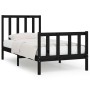 Black single solid wood bed frame 75x190 cm by vidaXL, Beds and slatted bases - Ref: Foro24-3105189, Price: 118,70 €, Discoun...