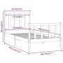 Black single solid wood bed frame 75x190 cm by vidaXL, Beds and slatted bases - Ref: Foro24-3105189, Price: 117,19 €, Discoun...