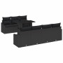 Conjunto de sofá de jardín 8 pcs Negro 100 x 55 x 73 cm