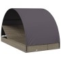 2-person sun lounger with round awning PE rattan gray 211x112x140 cm by vidaXL, Loungers - Ref: Foro24-319655, Price: 282,63 ...