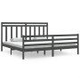 Bettgestell aus massivem, grauem Kiefernholz, 200 x 200 cm von vidaXL, Betten und Lattenroste - Ref: Foro24-3105337, Preis: 1...