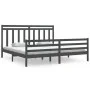 Bettgestell aus massivem, grauem Kiefernholz, 200 x 200 cm von vidaXL, Betten und Lattenroste - Ref: Foro24-3105337, Preis: 1...