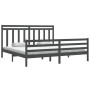 Bettgestell aus massivem, grauem Kiefernholz, 200 x 200 cm von vidaXL, Betten und Lattenroste - Ref: Foro24-3105337, Preis: 1...