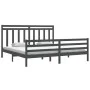Bettgestell aus massivem, grauem Kiefernholz, 200 x 200 cm von vidaXL, Betten und Lattenroste - Ref: Foro24-3105337, Preis: 1...