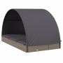 2-person sun lounger with round awning PE rattan gray 211x112x140 cm by vidaXL, Loungers - Ref: Foro24-319655, Price: 282,63 ...