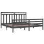 Bettgestell aus massivem, grauem Kiefernholz, 200 x 200 cm von vidaXL, Betten und Lattenroste - Ref: Foro24-3105337, Preis: 1...