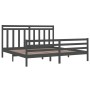 Estructura de cama de madera maciza de pino gris 200x200 cm de vidaXL, Camas y somieres - Ref: Foro24-3105337, Precio: 173,68...