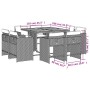 Set comedor de jardín 9 pzas con cojines ratán sintético beige